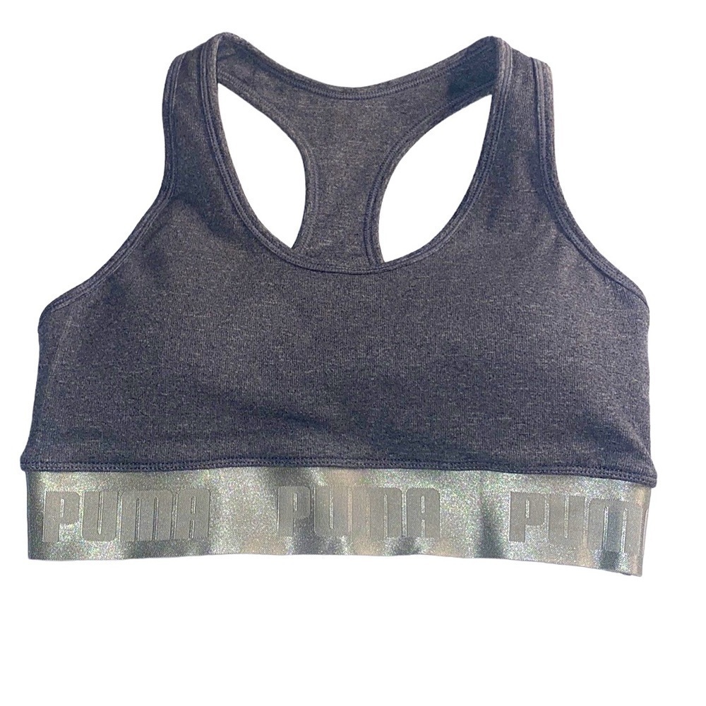 NWOT PUMA GRAY & SILVER SPORTS BRA SIZE MEDIUM